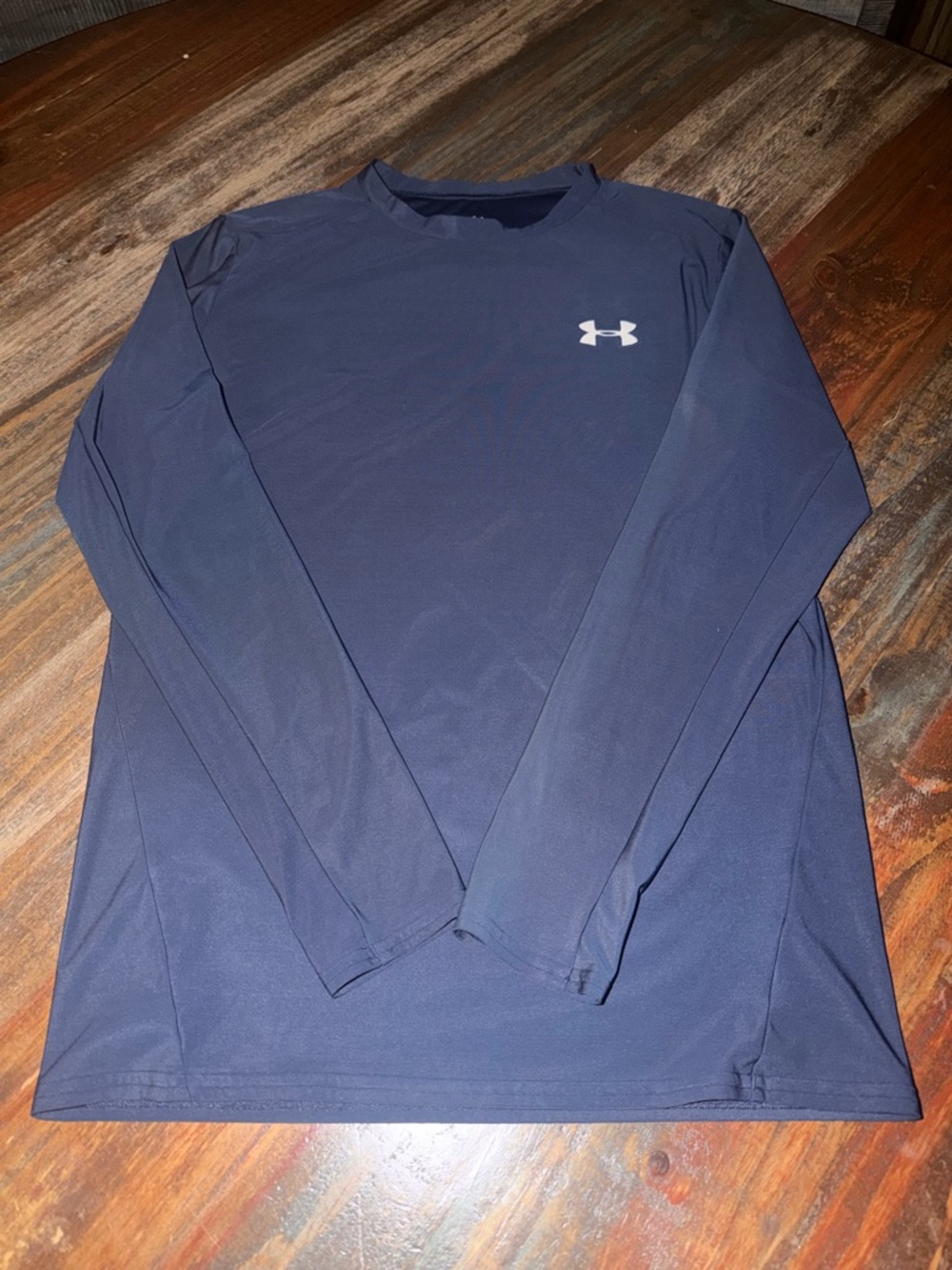 Under Armour Navy Long Sleeve Tech Tee with White Logo
